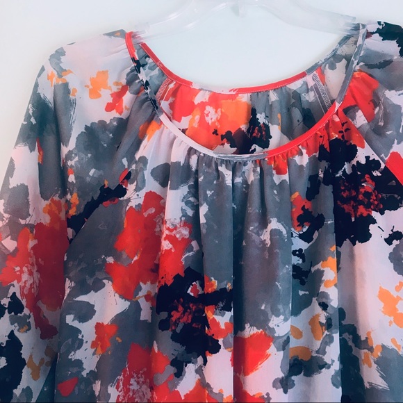 The Limited Orange and Grey Splatter Blouse - Picture 2 of 6